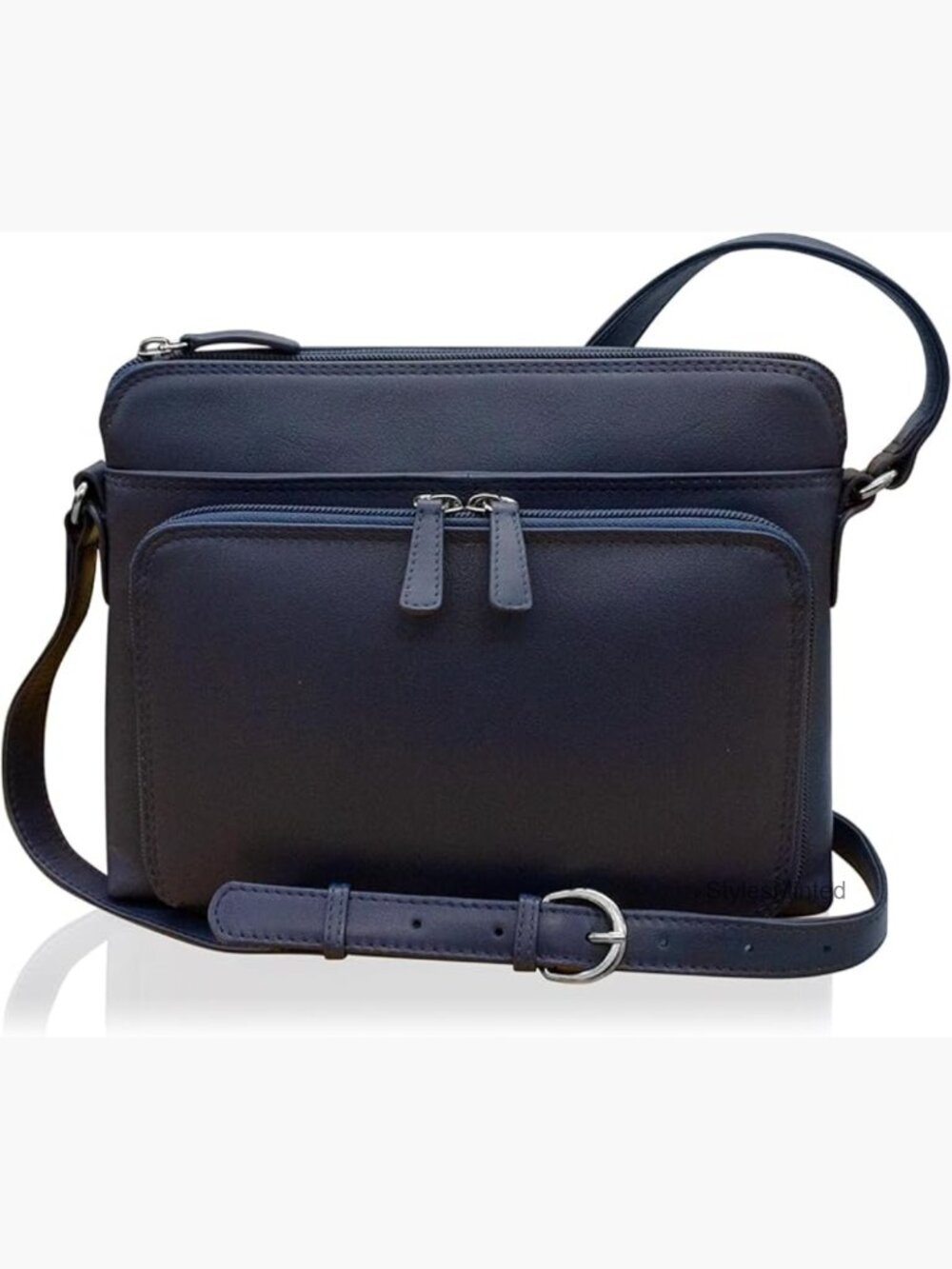 Genuine Leather Crossbody Bag with RFID Blocking, Adjustable Strap, Multiple